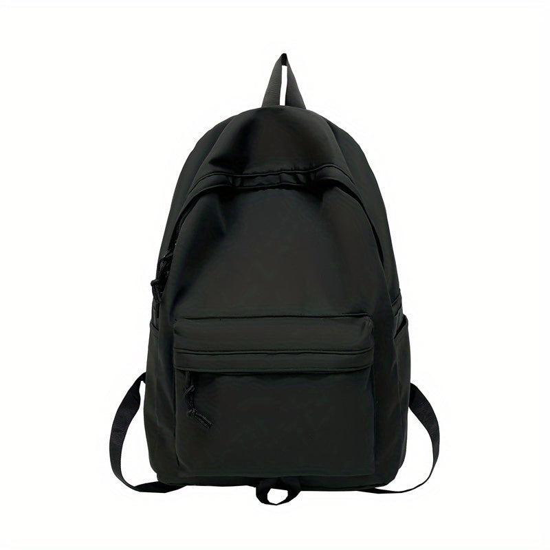 Minimalist Solid Zipper Backpack Preppy Storage School Bag All Match Rucksack
