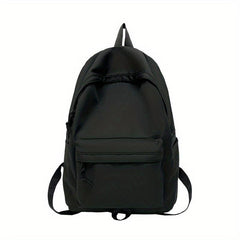 Minimalist Solid Zipper Backpack Preppy Storage School Bag All Match Rucksack