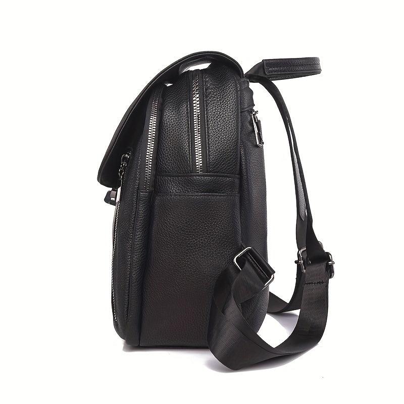 Solid Flap Backpack Preppy Style Bookbag Casual Daypack