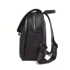 Solid Flap Backpack Preppy Style Bookbag Casual Daypack