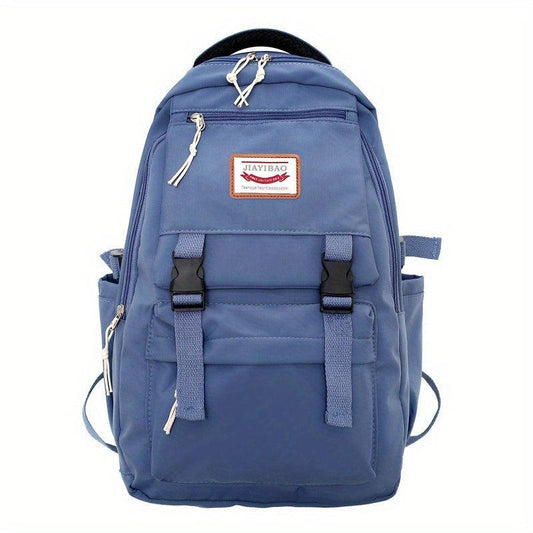 Letter Patch Decor Backpack Preppy Style Lightweight Travel Bookbag