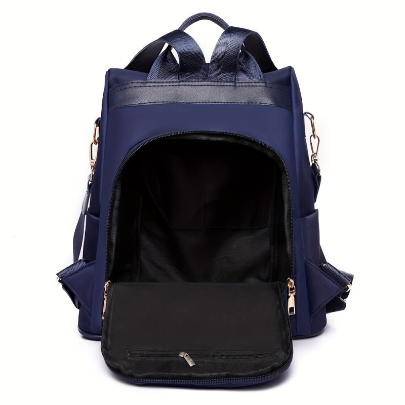 Minimalist Zipper Backpack Solid Casual Rucksack Lightweight Storage Bag