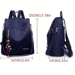 Minimalist Zipper Backpack Solid Casual Rucksack Lightweight Storage Bag