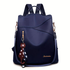 Minimalist Zipper Backpack Solid Casual Rucksack Lightweight Storage Bag