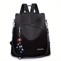 Minimalist Zipper Backpack Solid Casual Rucksack Lightweight Storage Bag