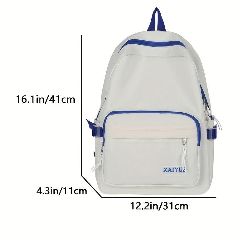 Colorblock Zipper Rucksack Large Storage Backpack Women's School Bag