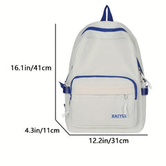 Colorblock Zipper Rucksack Large Storage Backpack Women's School Bag