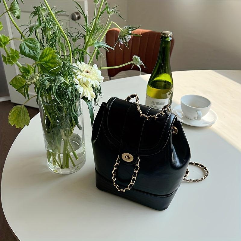 Mini Bucket Backpack PU Leather Shoulder Bag Women's Handbag