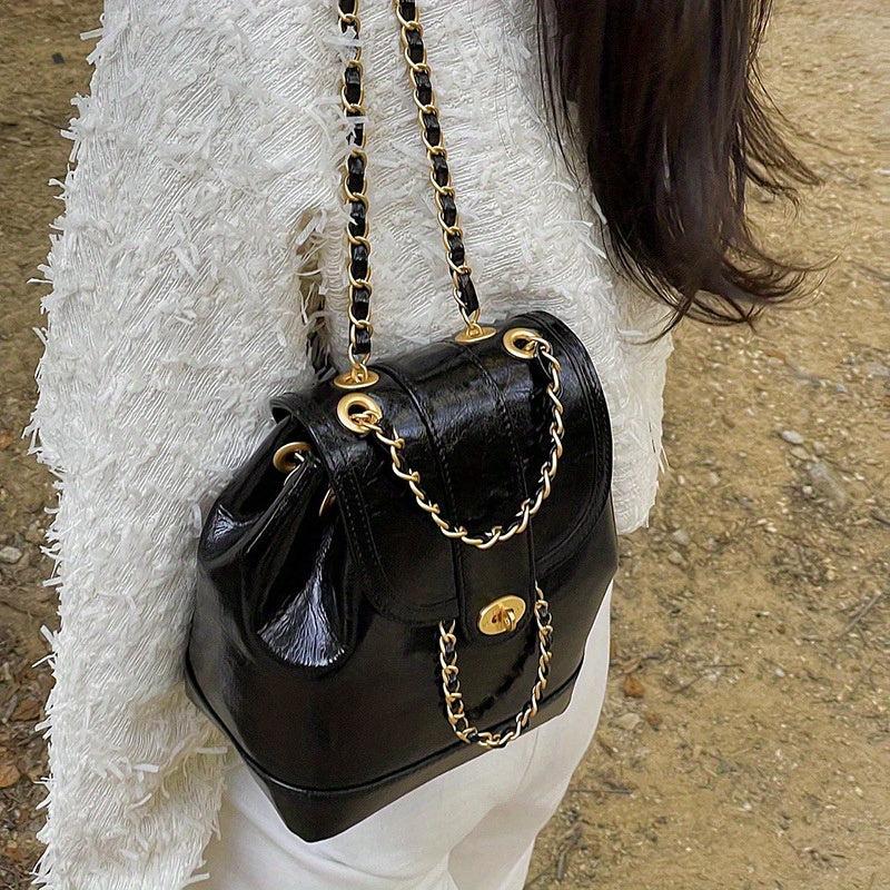 Mini Bucket Backpack PU Leather Shoulder Bag Women's Handbag