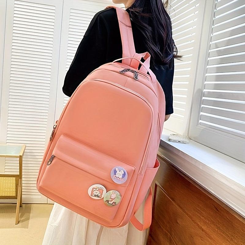 Preppy Style 4Pcs Backpack Set Lightweight for School & Travel