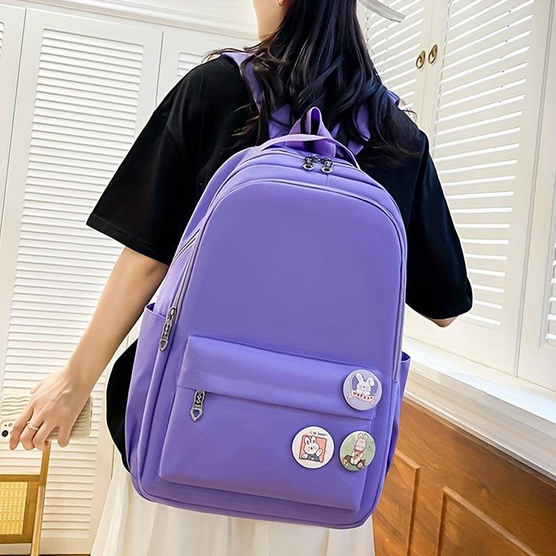 Preppy Style 4Pcs Backpack Set Lightweight for School & Travel