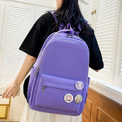 Preppy Style 4Pcs Backpack Set Lightweight for School & Travel