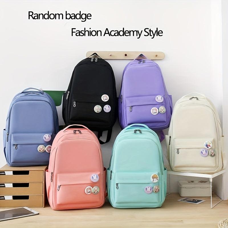 Preppy Style 4Pcs Backpack Set Lightweight for School & Travel