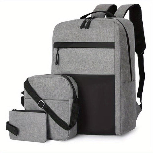 3 Pcs Casual Multifunctional Bag Sets Lightweight Laptop Backpack