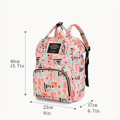 Geometric Pattern Backpack Large Capacity Diaper Bag Lightweight Rucksack