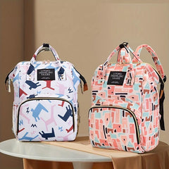 Geometric Pattern Backpack Large Capacity Diaper Bag Lightweight Rucksack