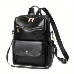 Vintage PU Leather Backpack Purse Two Way Shoulder Bag