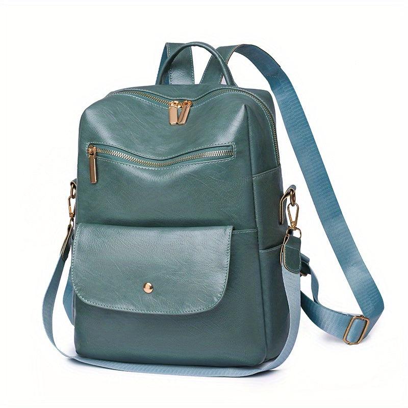 Vintage PU Leather Backpack Purse Two Way Shoulder Bag