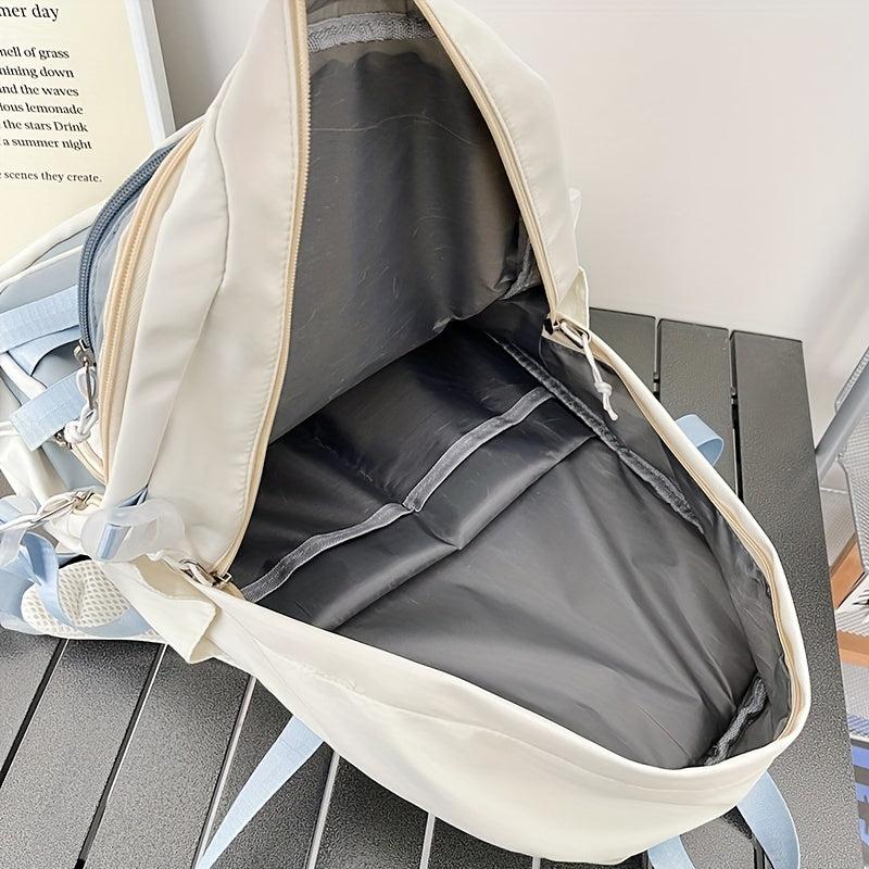 Bunny Print Backpack Laptop Compartment School Bag Travel Rucksack