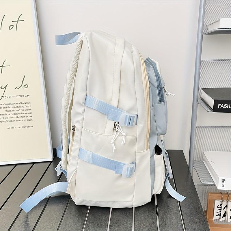 Bunny Print Backpack Laptop Compartment School Bag Travel Rucksack