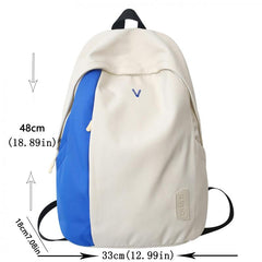 Colorblock Nylon Student Backpack Preppy Style School Bag Large Capacity