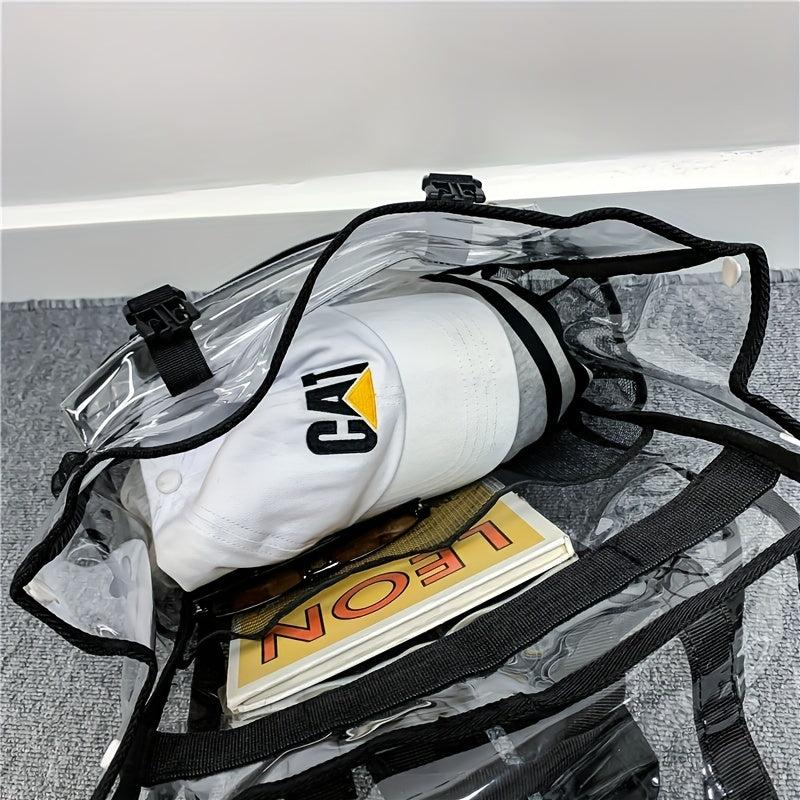 Clear Flap Backpack Waterproof PVC Daypack