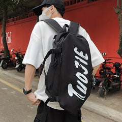 Letter Graphic Travel Backpack Preppy Nylon Schoolbag Casual Travel Sports
