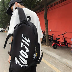 Letter Graphic Travel Backpack Preppy Nylon Schoolbag Casual Travel Sports