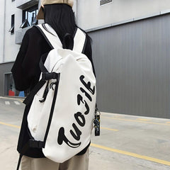 Letter Graphic Travel Backpack Preppy Nylon Schoolbag Casual Travel Sports