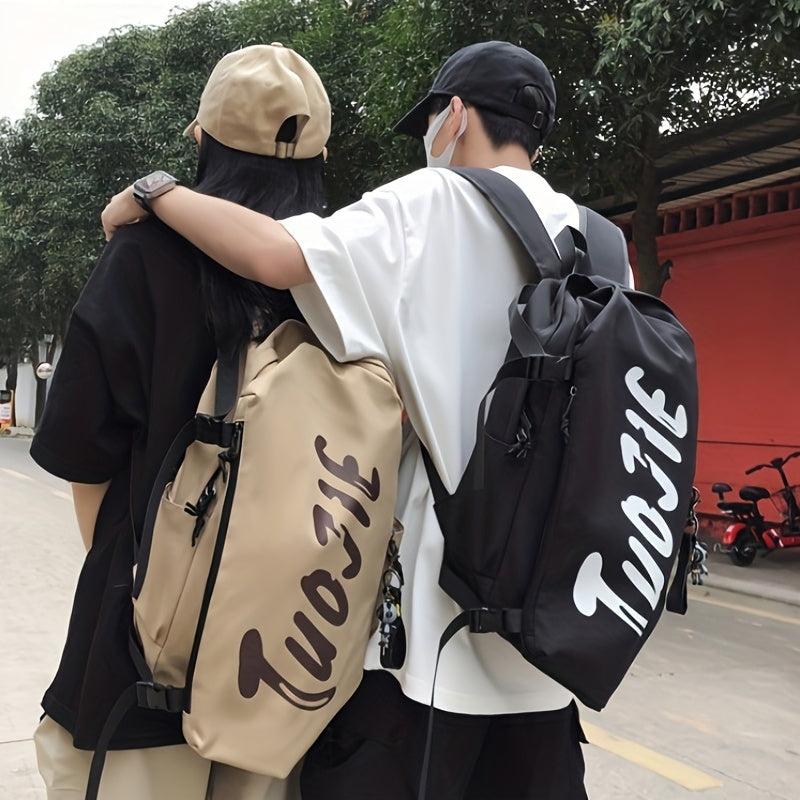 Letter Graphic Travel Backpack Preppy Nylon Schoolbag Casual Travel Sports
