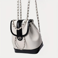 Small Drawstring Metal Chain Backpack Nylon Durable Lightweight School Backpack