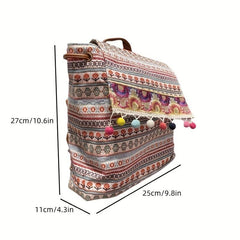 Geometric Pattern Vintage Backpack for Women's Travel
