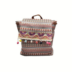 Geometric Pattern Vintage Backpack for Women's Travel