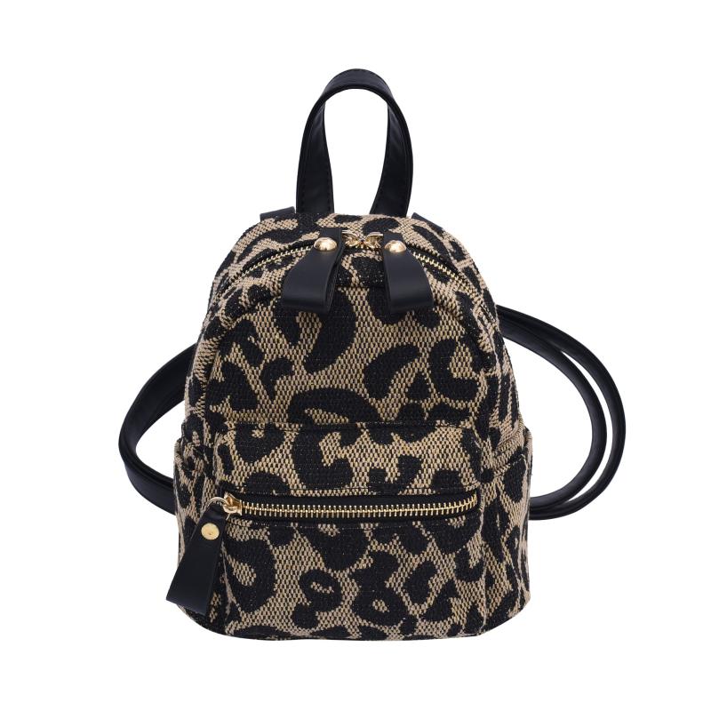 Leopard Pattern Backpack Lightweight Small Storage Rucksack for Outdoor Daypack