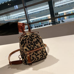 Leopard Pattern Backpack Lightweight Small Storage Rucksack for Outdoor Daypack