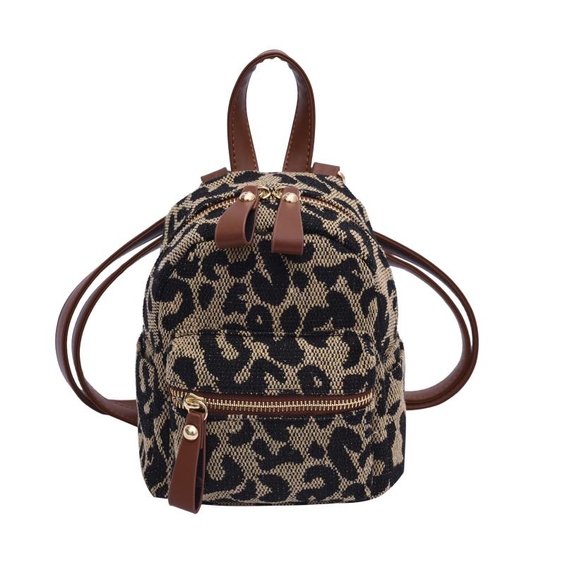 Leopard Pattern Backpack Lightweight Small Storage Rucksack for Outdoor Daypack