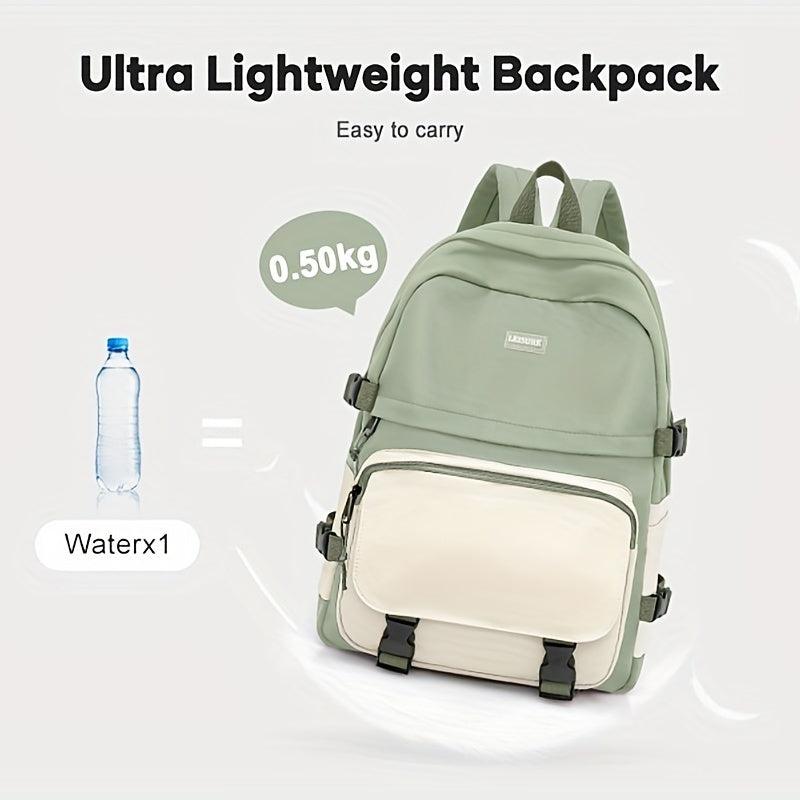 Large Colorblock Zipper Backpack For School