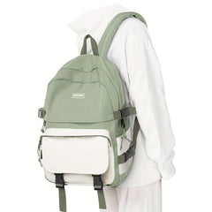 Large Colorblock Zipper Backpack For School
