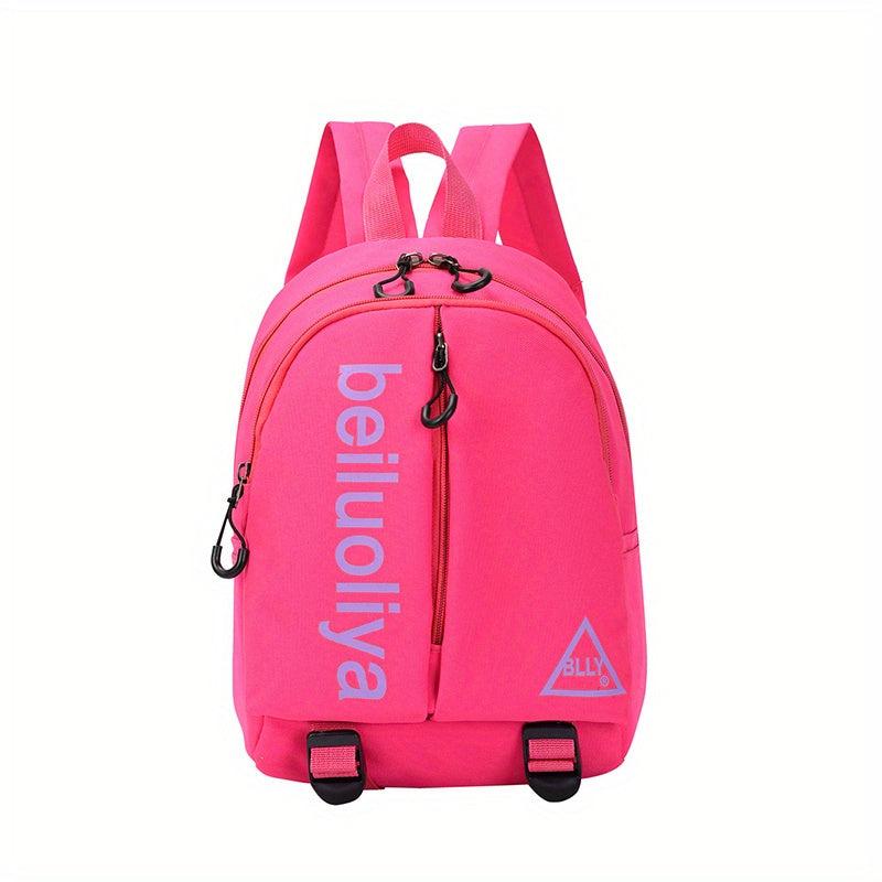 Mini Contrast Canvas Backpack Kindergarten Lightweight Schoolbag