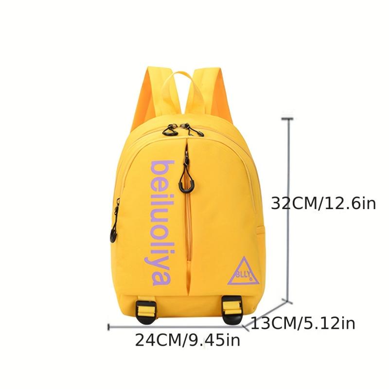 Mini Contrast Canvas Backpack Kindergarten Lightweight Schoolbag
