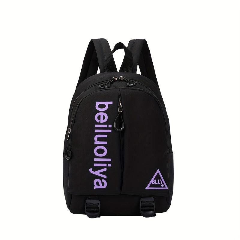 Mini Contrast Canvas Backpack Kindergarten Lightweight Schoolbag