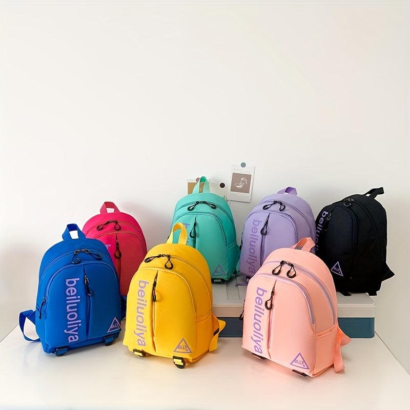 Mini Contrast Canvas Backpack Kindergarten Lightweight Schoolbag