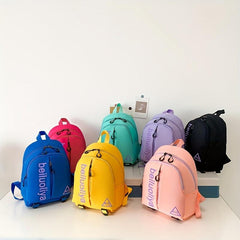 Mini Contrast Canvas Backpack Kindergarten Lightweight Schoolbag