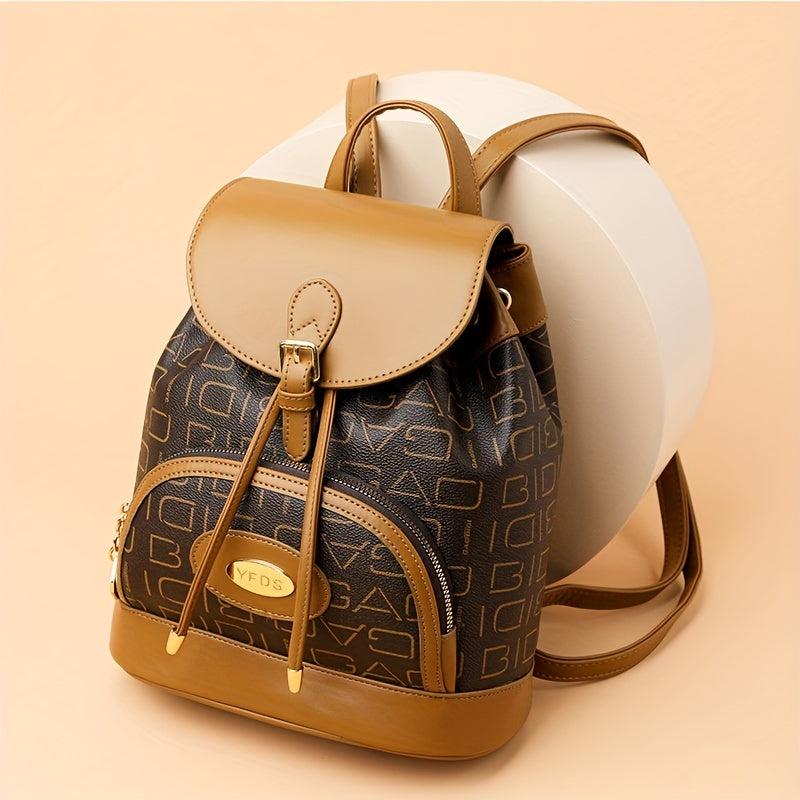 Large Capacity Drawstring Backpack PU Leather Lightweight School Backpack