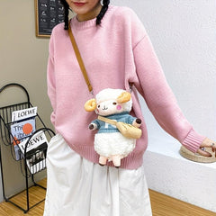 Plush Sheep Crossbody Bag Faux Fur Shoulder Purse