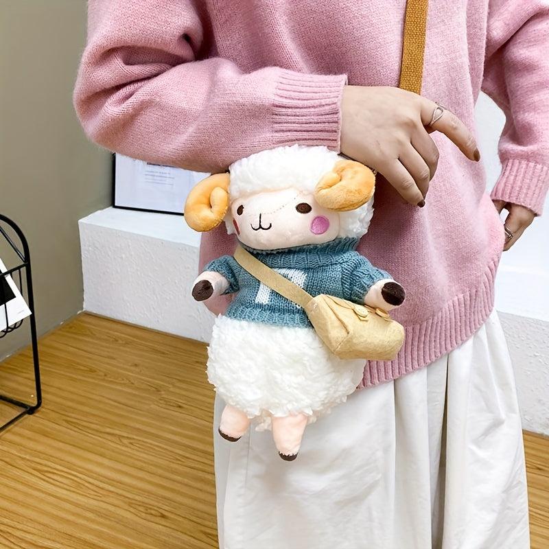 Plush Sheep Crossbody Bag Faux Fur Shoulder Purse