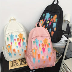 Colorful Graffiti Print Laptop Backpack Y2K School Bag