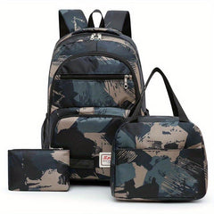 3PCS Large Capacity Backpack Set Back To School Daypack Casual Travel Knapsack