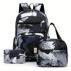 3PCS Large Capacity Backpack Set Back To School Daypack Casual Travel Knapsack