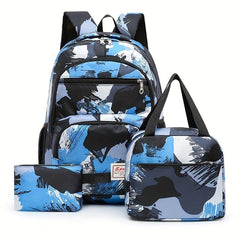 3PCS Large Capacity Backpack Set Back To School Daypack Casual Travel Knapsack